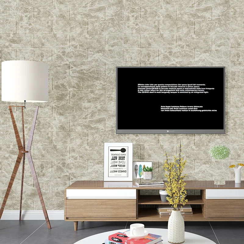 3D кирпичная стена DIY Мрамор стены Стикеры Водонепроницаемый Стикеры s обоями домашнего декора стен в детской комнате 3D самоклеящиеся обои