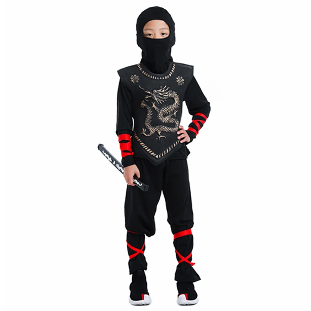 Детский костюм ниндзя Ниндзяго, костюм дракона ниндзя для мальчиков и девочек, костюм воина-убийцы, карнавальный костюм Пурима, нарядное платье - Цвет: Golden Dragon Ninja