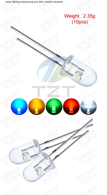 100 Pack LEDs 100 Pcs 5mm Blue Round LEDs – Super Bright, 5K MCD, Water Clear (High Power) Individual LEDS - Foto 10