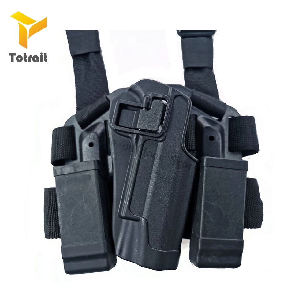 TOtrait Tactical CQC 1911 Holster Duty Drop Leg Thigh Gun Holster Airsoft Pistol Gun Drop Leg Holster Pouch For