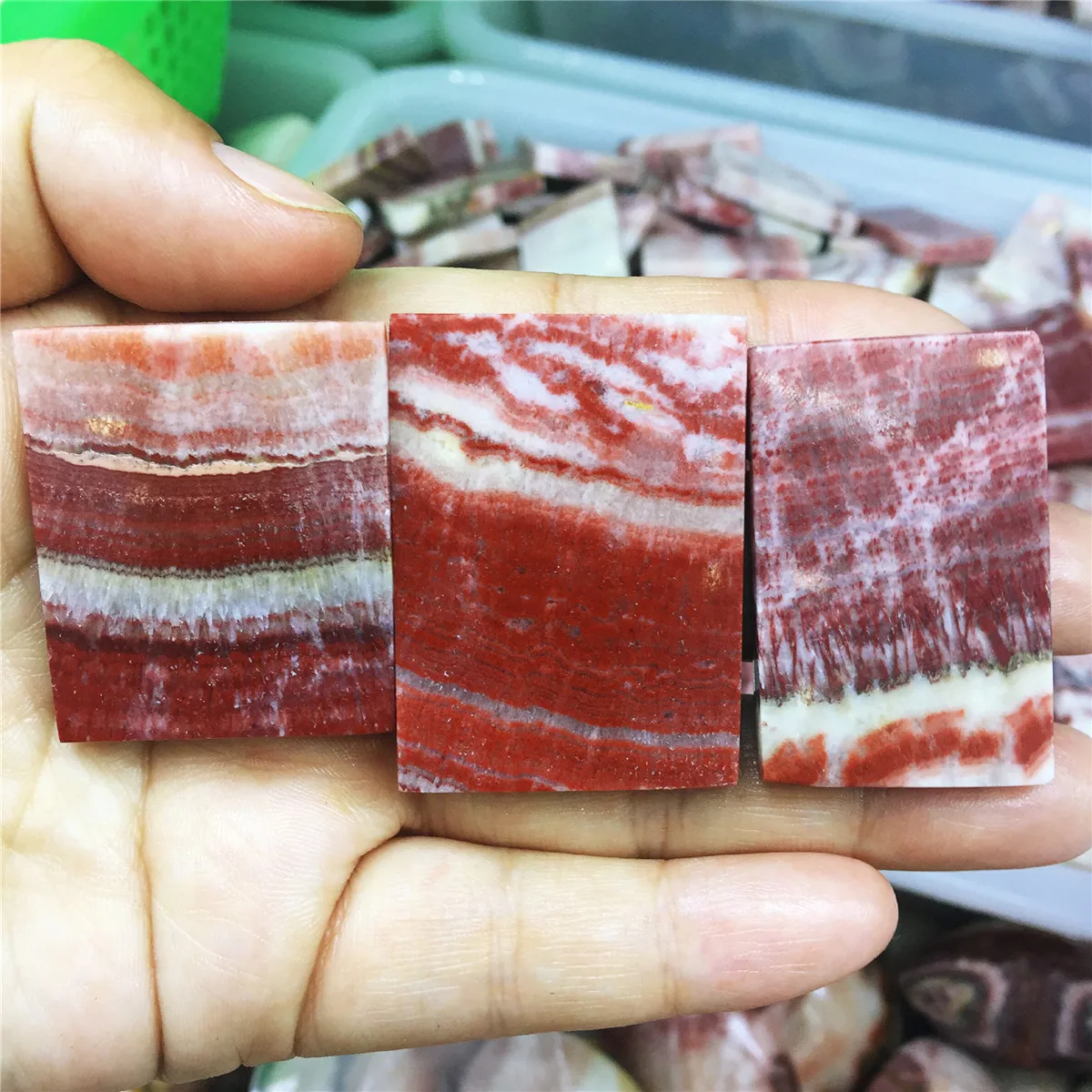3 шт. натуральный красный полосатый камень кристалл минеральная резьба квадратный драгоценный камень целебный кристалл для украшения дома