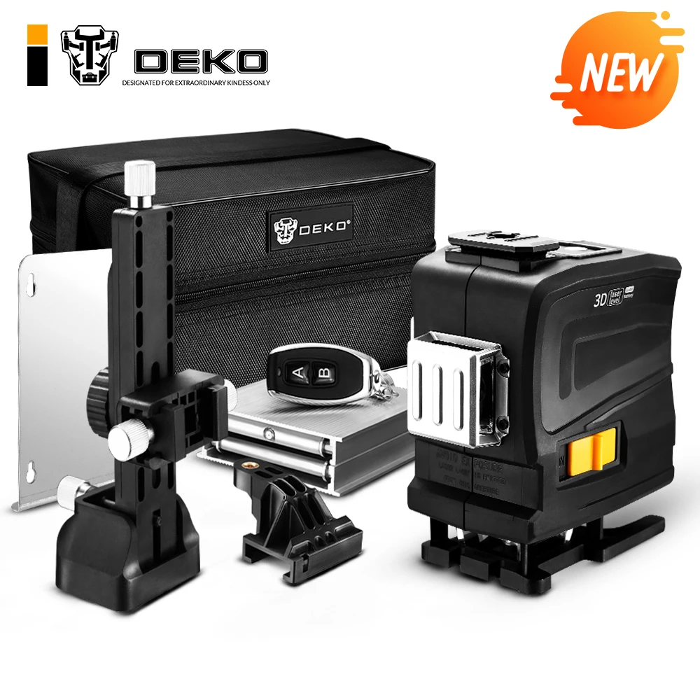 

DEKO New 12 Lines 3D Green light Horizontal&Vertical Lines Laser Level with Remote Control,High-Precision, Self-Leveling, Indoor