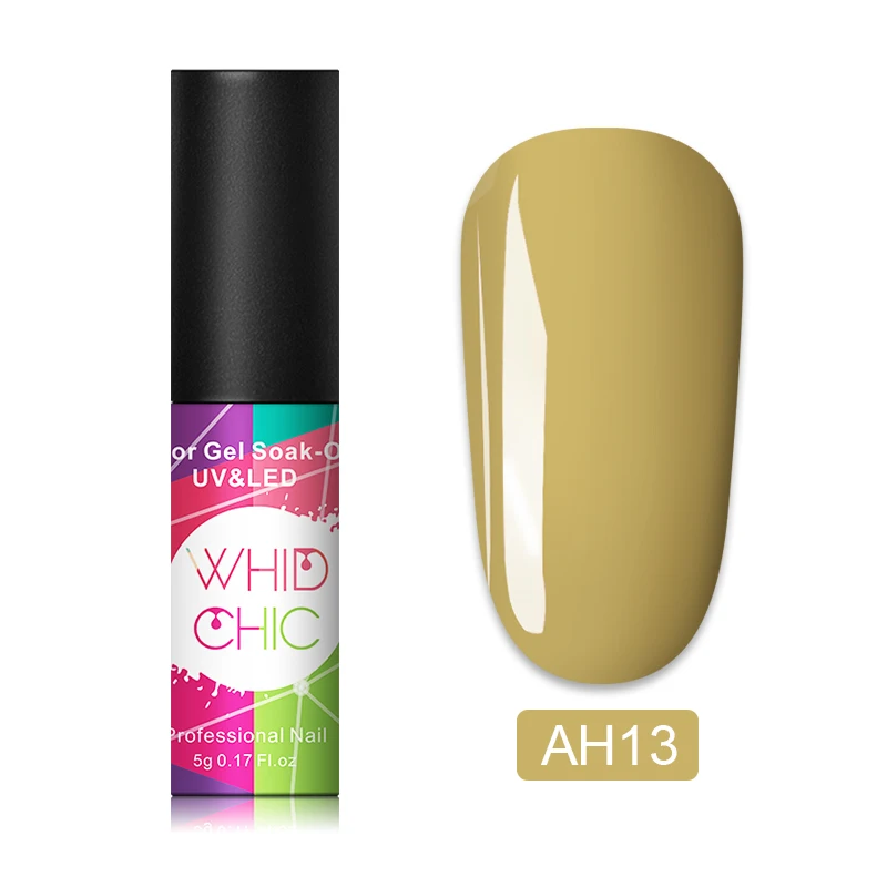 WHID CHIC 1 бутылка 5 мл УФ-гель для ногтей осенняя и зимняя серия розовый зеленый цветной долговечный гель лак для ногтей - Цвет: AH13
