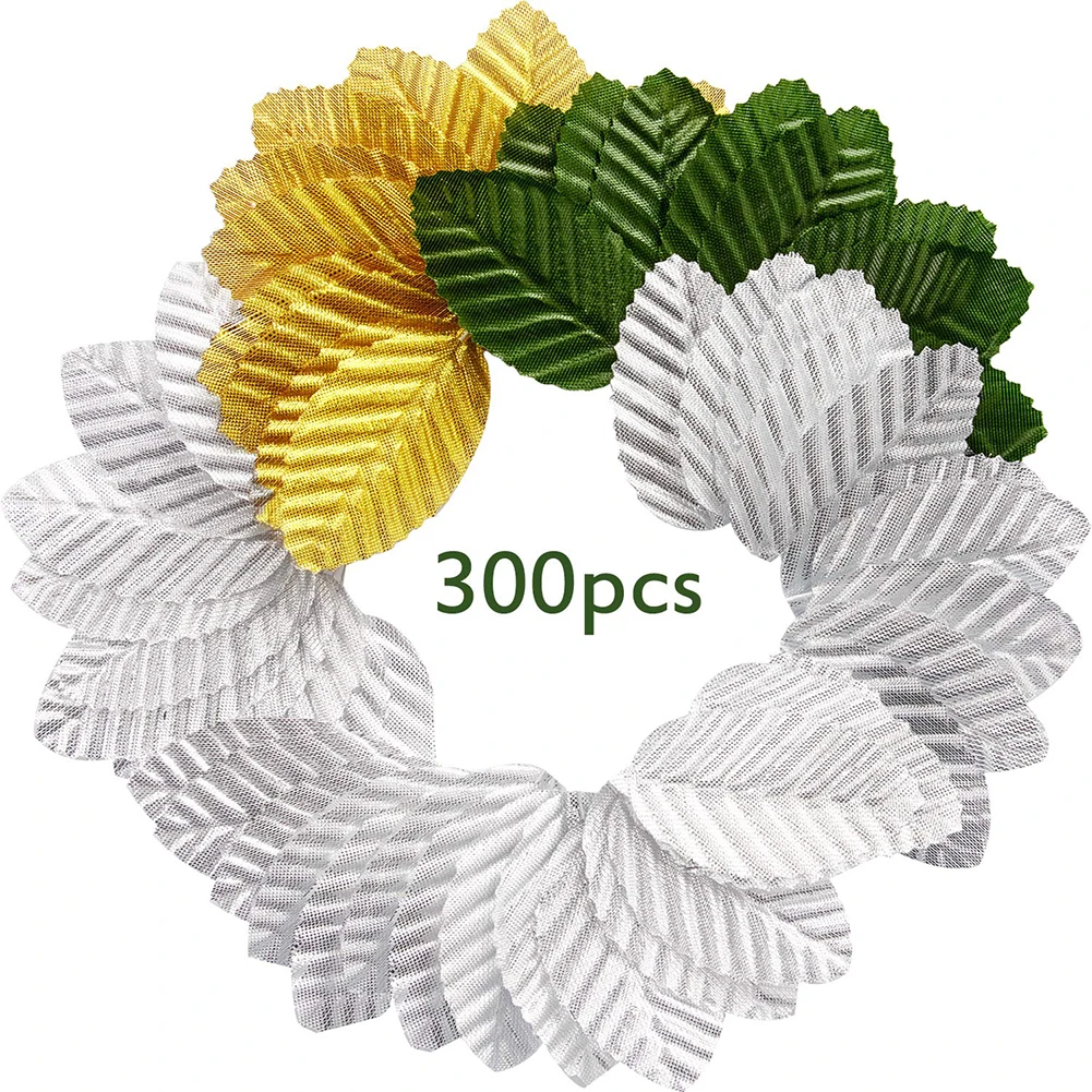 300 шт, сделай сам, Искусственный лист, шелк, свадебная брошь, зеленые листья, для вечерние, свадебные, рождественские украшения, скрапбукинг, ремесло