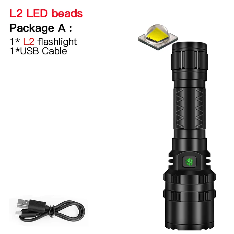 A Мощный XHP50 80000LM светодиодный фонарик Xlamp алюминиевый охотничий L2 водонепроницаемый 5 режимов фонарь Lanterna использовать аккумулятор 18650 26650 - Испускаемый цвет: A