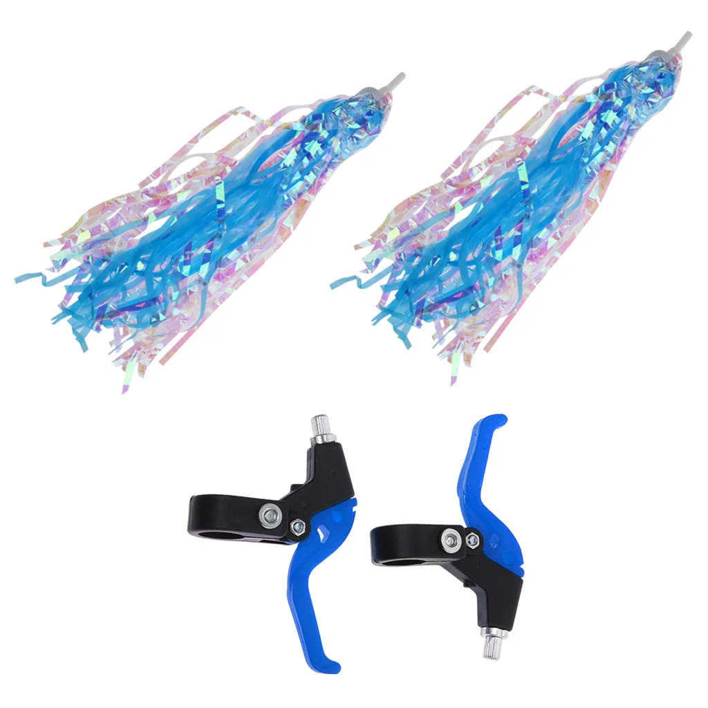 Kids Bicycle Bike Cycle Tricycle Handlebar Streamer Tassels + Brake Levers