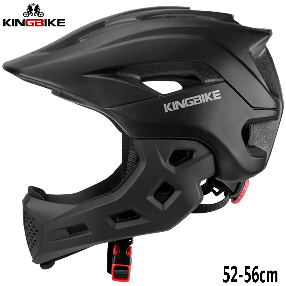 J-266-Black KINGBIKE Детский велосипедный шлем, велосипедный шлем с полным лицом, Детский защитный шлем для верховой езды, скейтборда, шлем для катания на роликах, спортивный защитный шлем - Цвет: J-266-Black