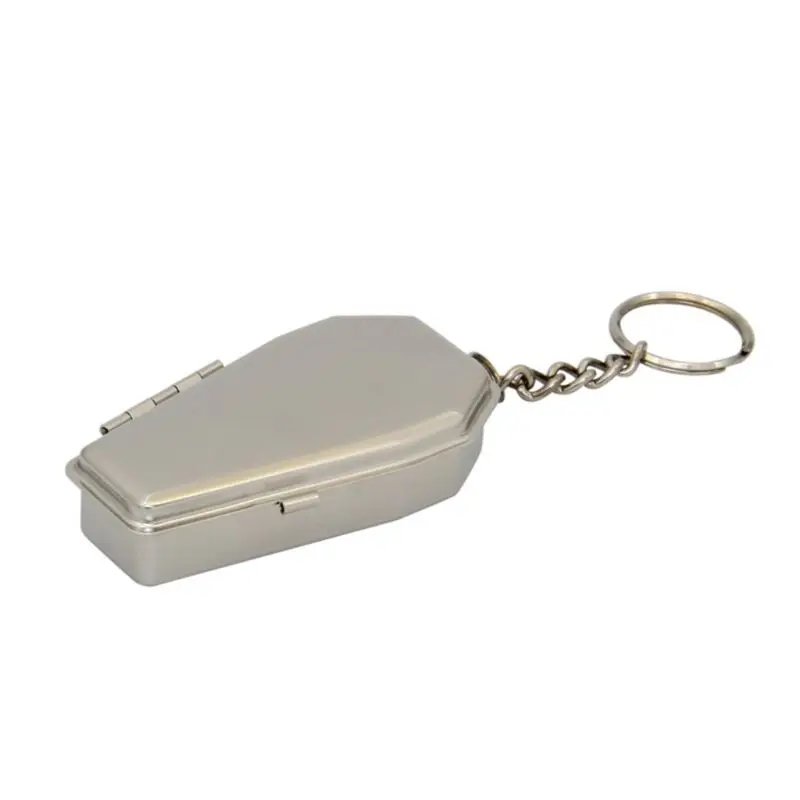 Mini Tinplate Coffin Shape Pocket Ashtray Portable Ash Tray with Lids Travel Auto Smoking Ash Organizer