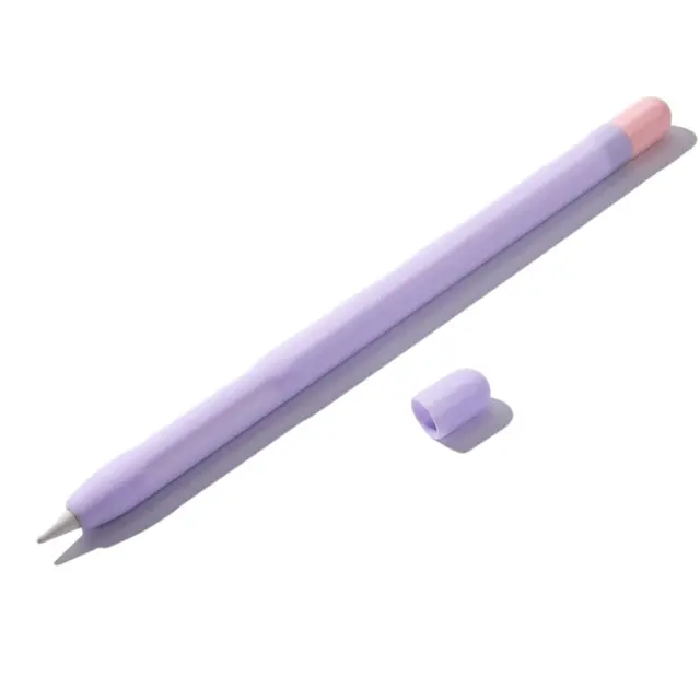 For Apple Pencil Case Caps For Pen Case Stylus Cover Silicone Color Matching Stylus Protective Case Non-slip Anti-fall Pen Cover Purple