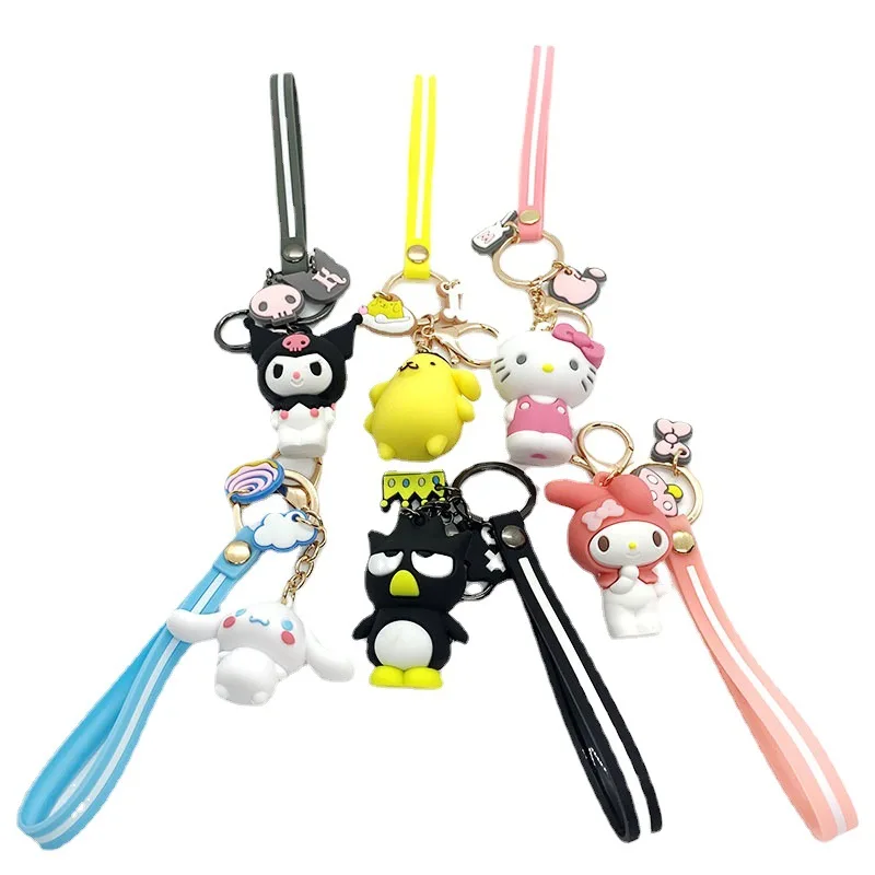 Kawaii Sanrioed HelloKt Mymelody Kuromi Cinnamoroll Purin японский персонаж аниме брелок на рюкзак |