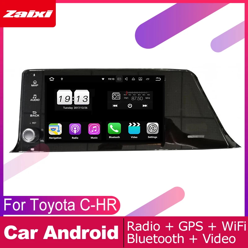 ZaiXi 2 DIN Автомобильный плеер GPS Navi навигация для Toyota C HR 2017 автомобильный Android