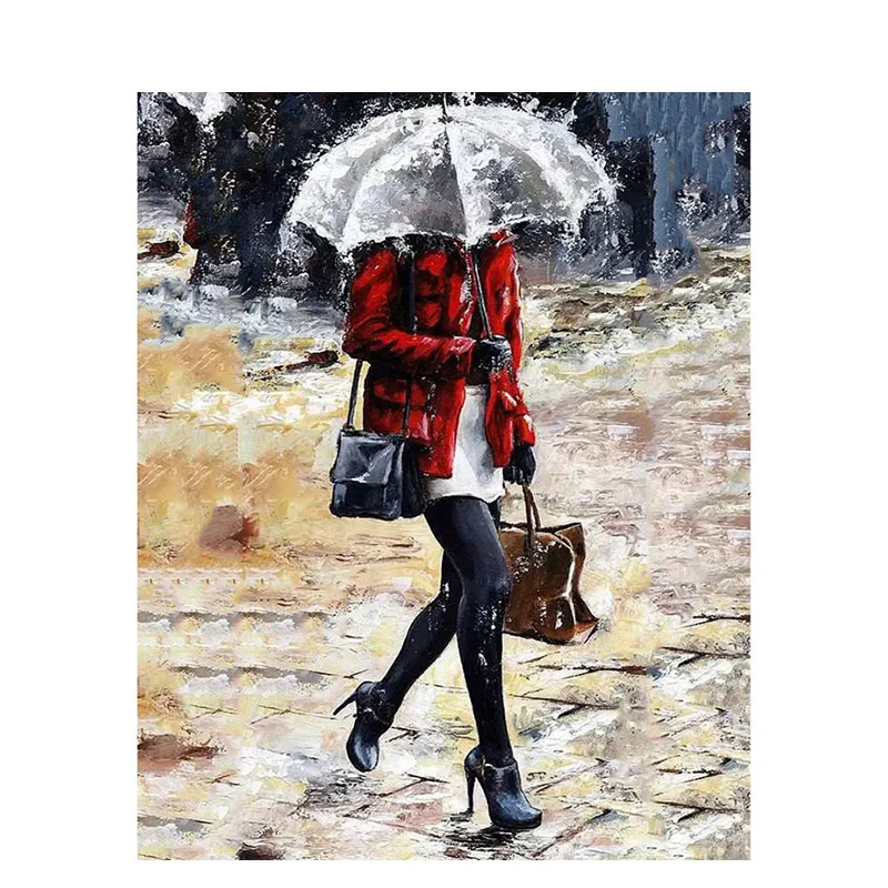 

Painting By Number Woman Oil Picture Hand Painted Coloring DIY Craft For Adults Drawing By Number Frame On Canvas Home Decor Art