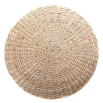 

HOT-Chair Seat Mat Grass Cushion Pad Beige Handmade Round Straw Weave Pillow Floor Mat Yoga Zen Home Garden Outdoor Patio Decor(