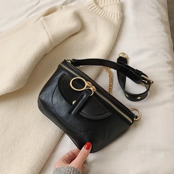 

New Fashion Chest Bag Solid Female Shoulder Messenger Bag Small PU Leather Crossbody Bags For Women Simple Ladies' Handbags Sac
