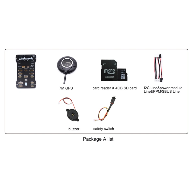 Pixhawk 2.4.8 PIX PX4 32 Bit автопилот Контроллер полета 7m gps 7M w/4G SD переключатель безопасности зуммер+ PPM+ IEC для радиоуправляемого дрона мультиротора - Цвет: Package A