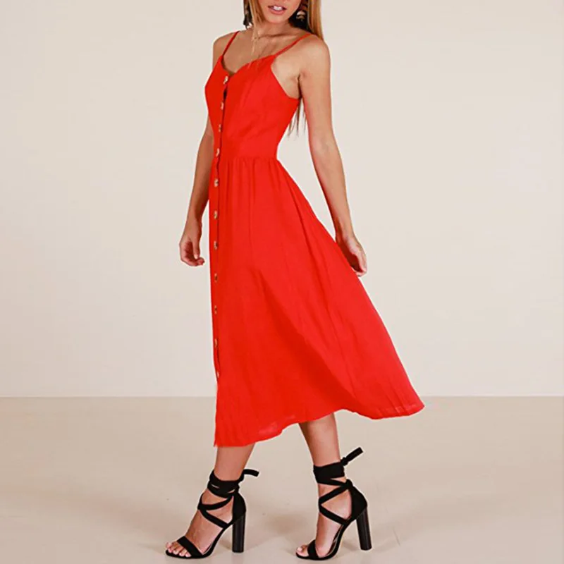 2018 New LOSSKY Women Print Floral Stripe Bohemian Dress V-Neck Sleevele Sexy Button Beach Casual Boho Midi Dress Plus Size 3XL