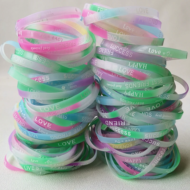 Cream Custom Wristbands | Debossed Silicone Bracelets