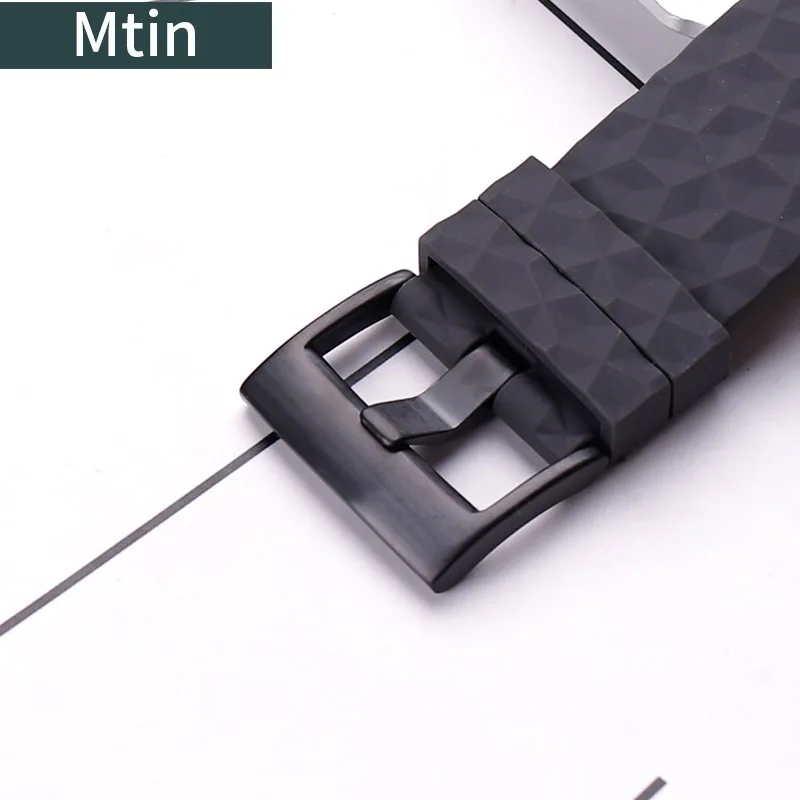 Silicone strap men's pin buckle watch accessory For Suunto 9 outdoor sports waterproof rubber wristband 24mm ladies watchbands
