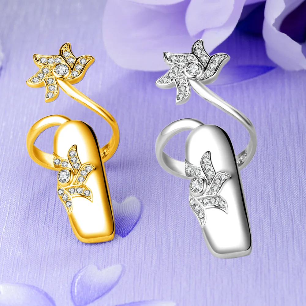 Anillo de uñas para mujer con circonitas cúbicas Anillo de uñas para mujer con circonitas cúbicas