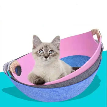 

Cat House Cat Bed Cats Sleeping Bag Pet Cave Sleeping Bag Felt Cloth Pet Nest Bed with Mat For Cat Pet Supplies Cats House
