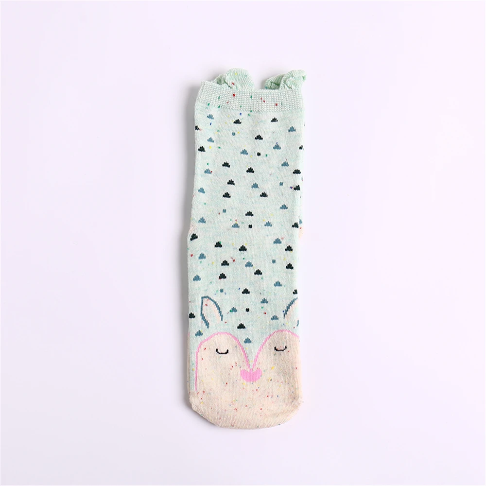 Забавный мультяшный 3D Ушастый носок для девочек медведя лисы ежика панды совы милые носки средней длины для лета и осени Прямая поставка