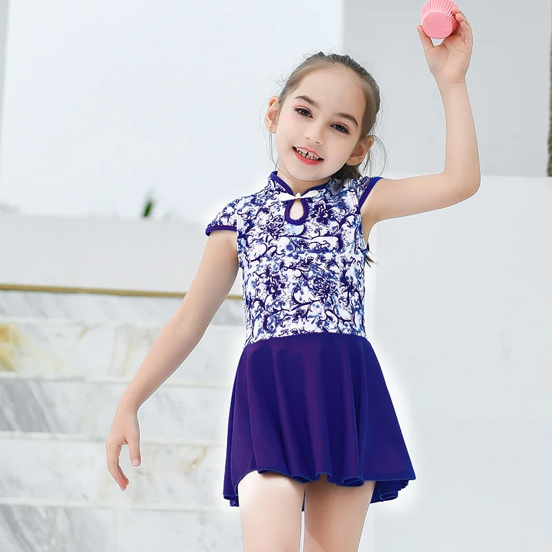 

New Style KID'S Swimwear GIRL'S Children Boxer Dress-Cute Retro Cheongsam Ethnic-Style GIRL'S Swimsuit