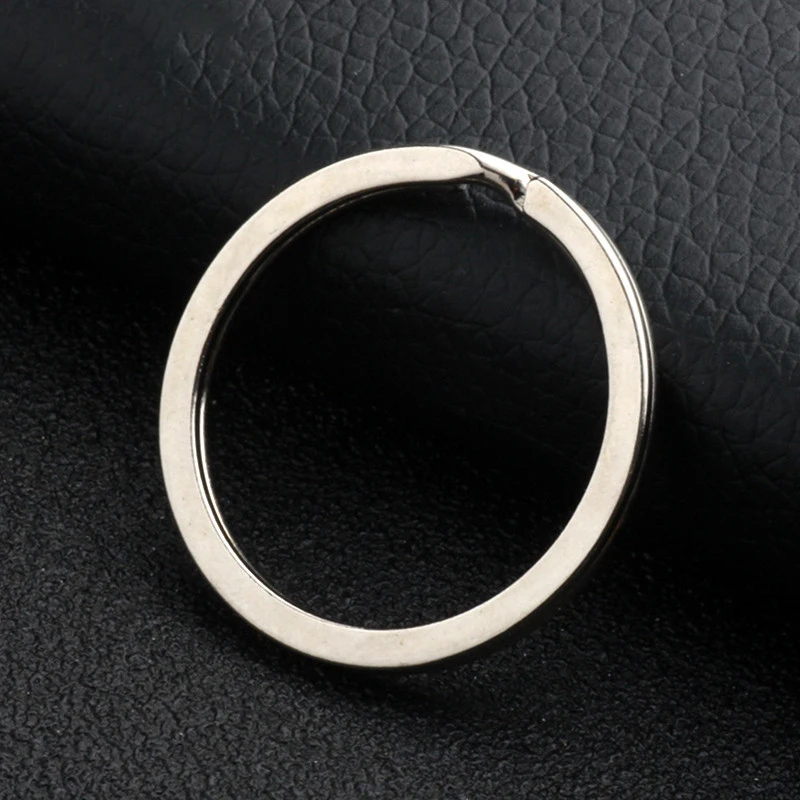 

5lot Flat Key Rings 20mm 25mm 28mm 30mm Round Blank Double Loop Keyring Holder for DIY Key Chain Jewelry Making Findings