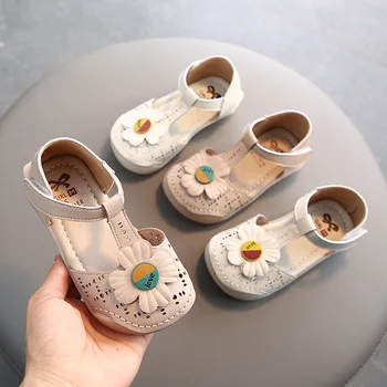 

2020 nian Summer New Style Girls Small Flower Closed-toe Cool Shoes Small CHILDREN'S Baby Shoes 1-2-3-Year-Old Soft-Sole Princes