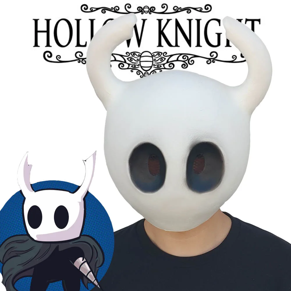 Hollow Knight Mask Cosplay Game Funny Latex Masks Helmet Halloween Party Props DropShipping1
