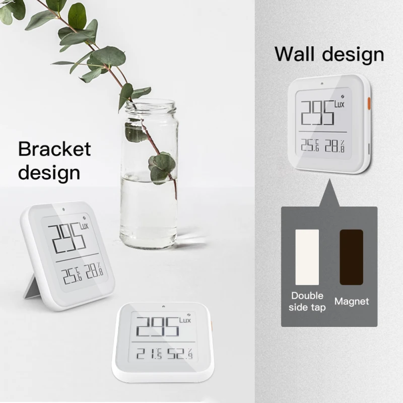 Temperatura e Sensor de Umidade com Tela Funciona com Vida Tuya Zigbee Wifi Casa Inteligente Led Suporte Vida App 4 High Quality Eletrônicos