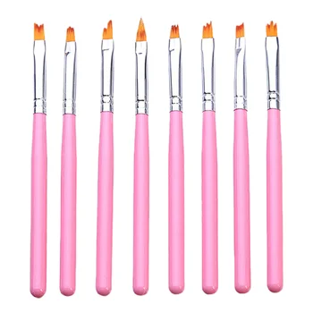

1 Set/8pcs Convenient Nail Art Pen Brush Nail Painting Tool Nail Art Tool Nail Art Accessories Supplies for Women Female (Pink)