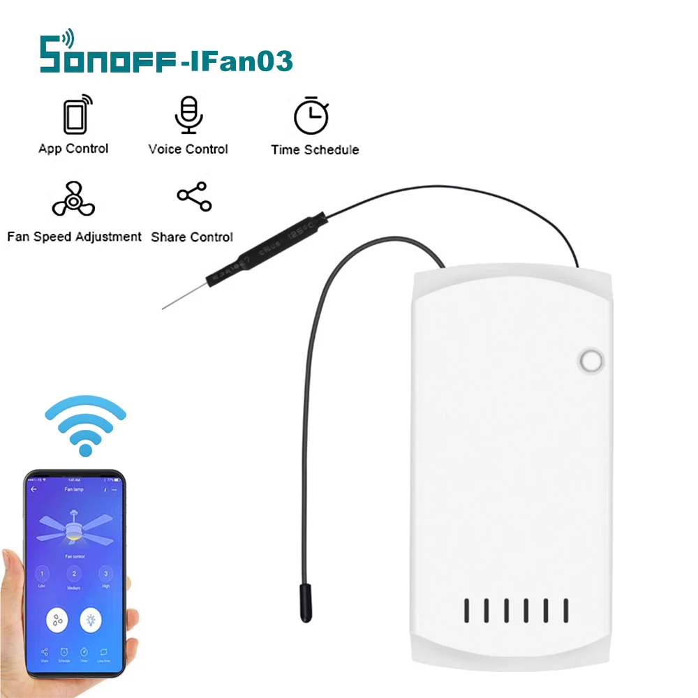 SONOFF-IFan03+ RM433+ база Wi-Fi потолочный вентилятор светильник управление Лер Интеллектуальный переключатель Светодиодная лампа умный контроль для google home alexa гнездо
