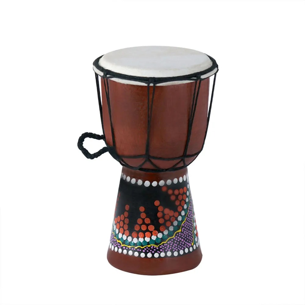 

4 Inch Compact Size Wooden African Drum Djembe Bongo Hand Drum Percussion Musical Instrument (Patterns Random Delivery)
