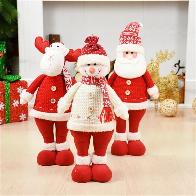 

Red Standing Navidad Figurine christmas decorations for Home Santa Claus Doll christmas tree decorations adornos de navidad