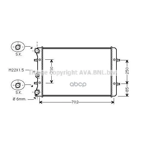 Радиатор Vag G4 1.6/1.8/1.9td A/T 97-06 Ava Ai2155 Ava арт. AI2155