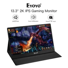 Eyoyo EM13J портативный монитор 13,3 ”светодиодный usb type C HDMI игровой монитор ips 2560X1440 QHD дисплей для PS4 ноутбука телефона Xbox переключатель