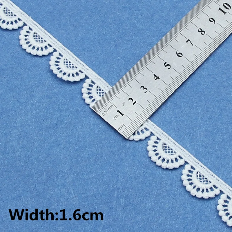 White Cotton Embroidered Lace Trim Ribbons 5yards Fabric DIY Sewing Handmade Craft Materials Clothes Home Decoration