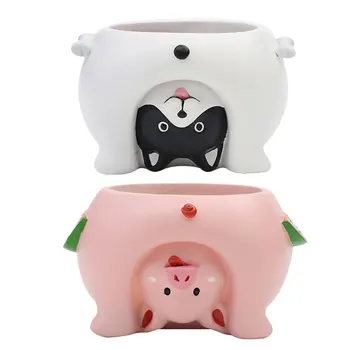 

2 Pcs Simulated Flowerpot Animal Figure Shape Portable Creative Planter Decors Succulent Holder For Bedroom Balcony Garden