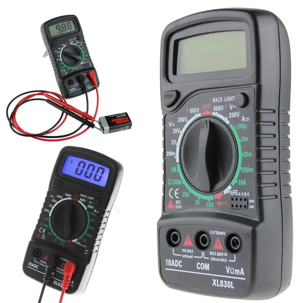 

LCD Digital Multimeter With Temperature Measurement AC/DC Voltmeter Ammeter Ohmmeter Tester Current Resistance Multi Tester