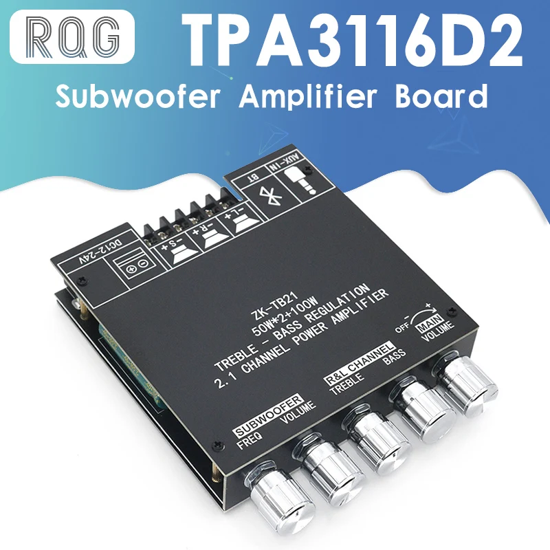 ZK-TB21 TPA3116D2 Bluetooth 5 0 панель усилителя сабвуфера 50 Вт x2 + 100 2 1 каналов мощность аудио