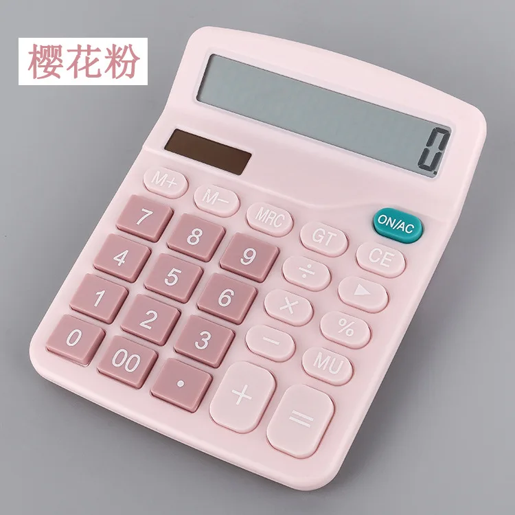 12-Bit Calculator for Offices School Mini Smart Calculator Finance Office Supplies Dual Energy Electronic Solar Calculator 
