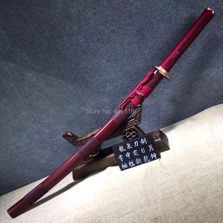 Handmade Japnaese Samurai Sword Katana Full Tang Spring Steel Blade Sharp Asia Fighting Knife Saber