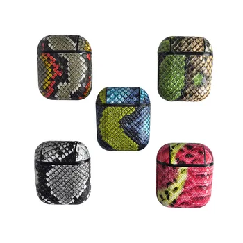 

AirPods 2 Protective Case Colorful Snakeskin Leather For Apple Second Generation Bluetooth Earphone Sleeves
