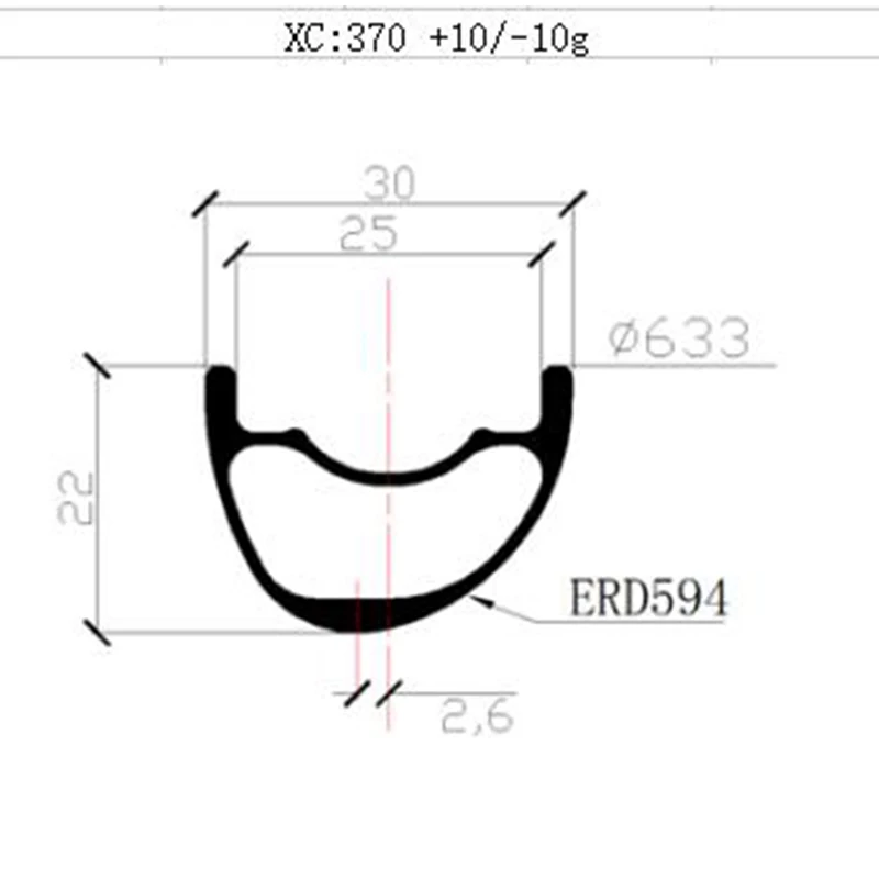 29er mtb обод для велосипеда XC 30x22 мм Асимметричные карбоновые mtb диски 370 г гоночные бескамерные велосипедные диски для горного велосипеда ERD 594 мм