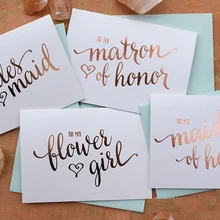 Свадебная открытка из фольги розового золота на заказ для вашего будущего, подарочные открытки для родителей жениха, пригласительные открытки для подружки невесты