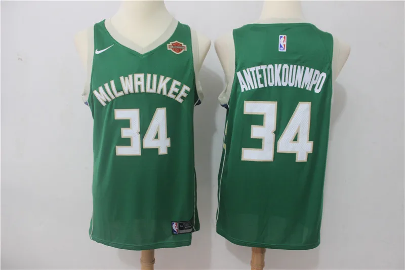 AS PICTURE Сшитые баскетбольные майки Milwaukee Giannis Antetokounmpo Eric Bledsoe, camiseta maillot - Цвет: AS PICTURE