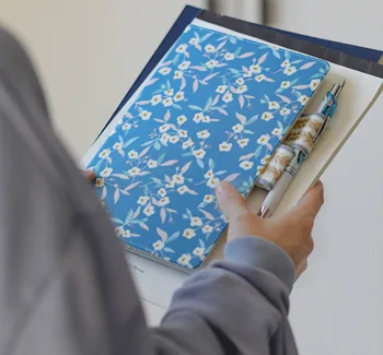 

Classic Floral Cloth Lovely Lucky Floral Journal Cover For Standard A5 Fitted Paper Book