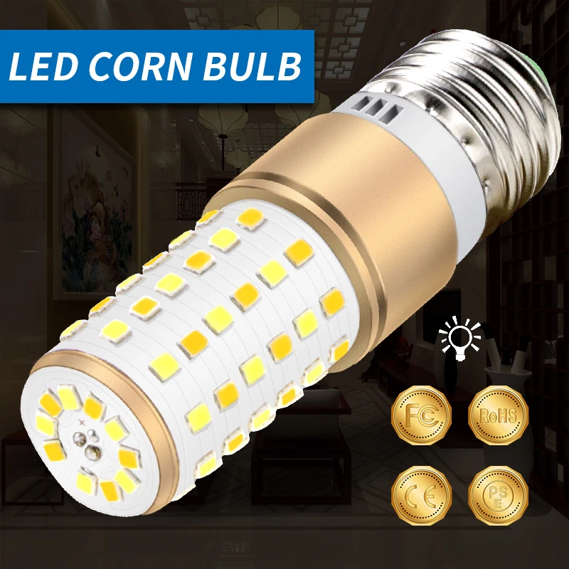 

Engergy Saving E27 4W 5W 7W SMD 2835 LED Bulb AC220V Corn Light Lamp 240V Three Color Light Adjustable Replaceable Halogen Light
