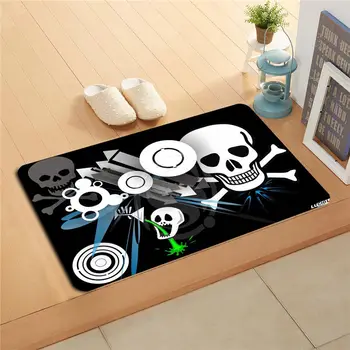 

jf&r232 Custom flower skull Doormat Home Decor Door mat Floor Mat Bath Mats foot pad ds-718k232m