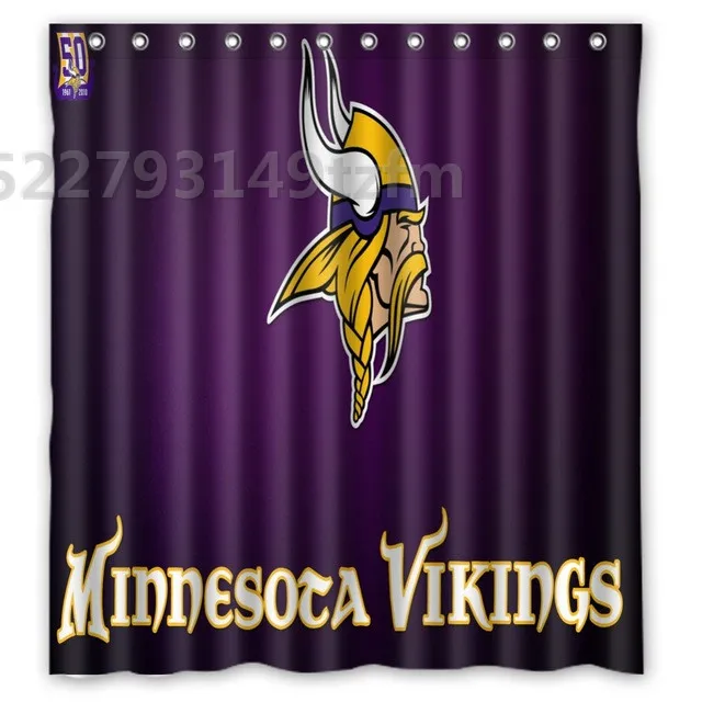 Waterproof Shower Curtains minnesota vikings shower curtain Print Polyester Fabric Bathroom Curtain With 12 Hooks